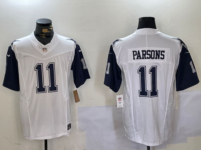 Men Dallas Cowboys #11 Parsons White 2024 Nike Three generations Vapor Limited NFL Jersey style 1->dallas cowboys->NFL Jersey